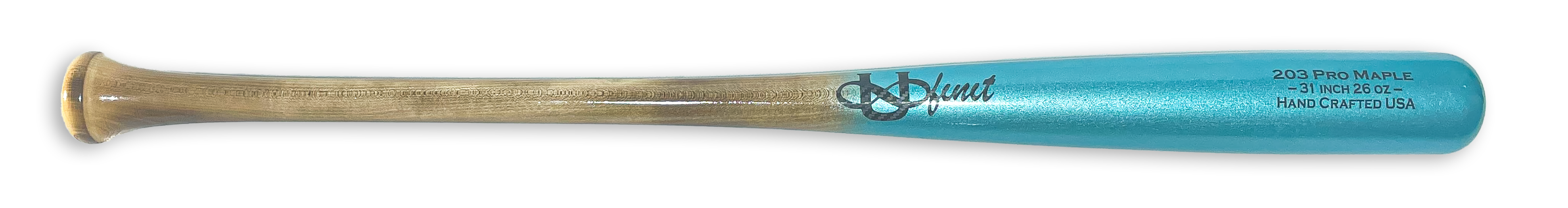 Youth Flame Tempered & Metalic Aqua - Custom Wood Baseball Bats | Ufinit®