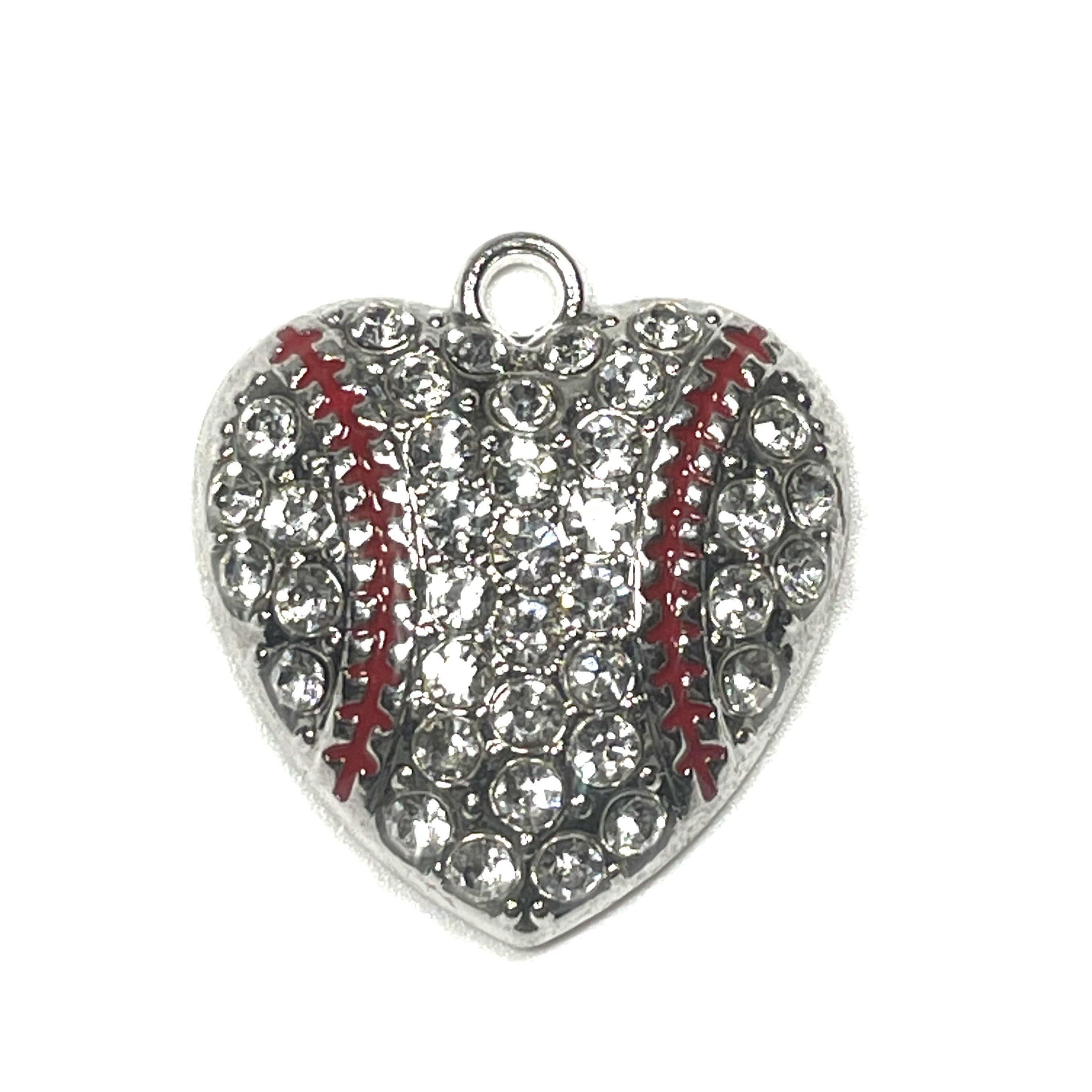 Heart Baseball Charm