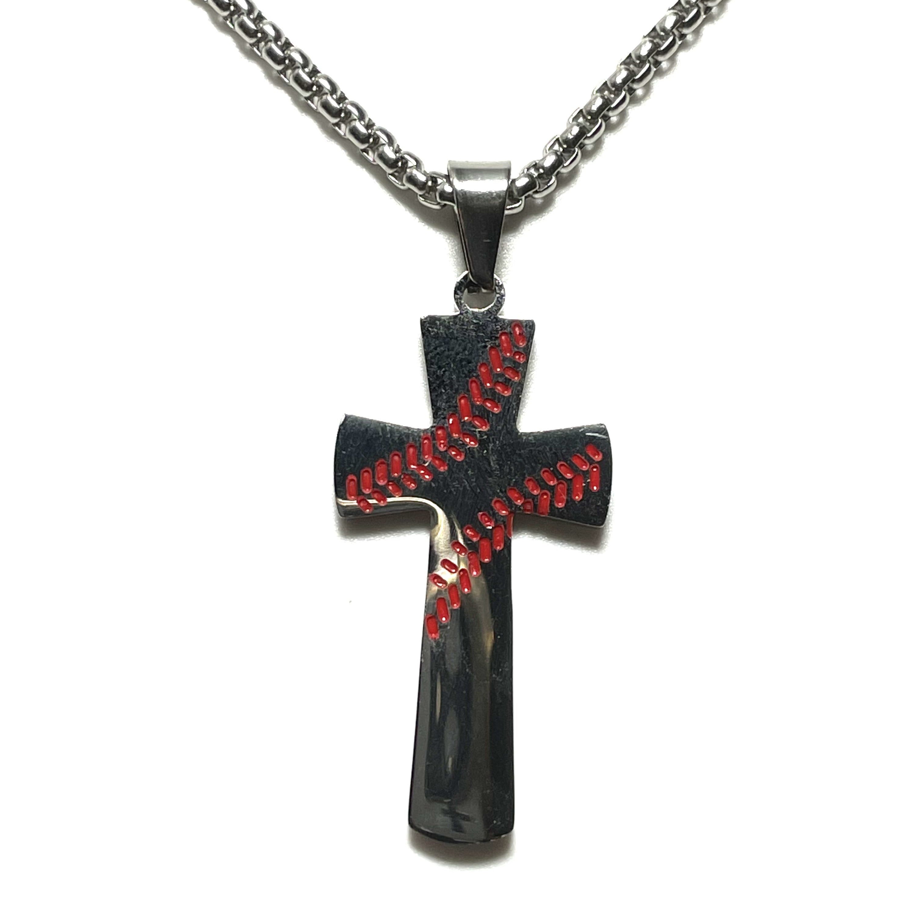 Thin baseball Cross Necklace - Ufinit Sports